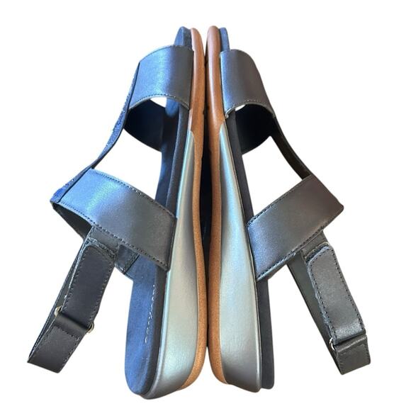 Easy Spirit Hazel T Strap Leather and Rhinestone Wedge Sandals NEW Size 11 - Picture 7 of 10